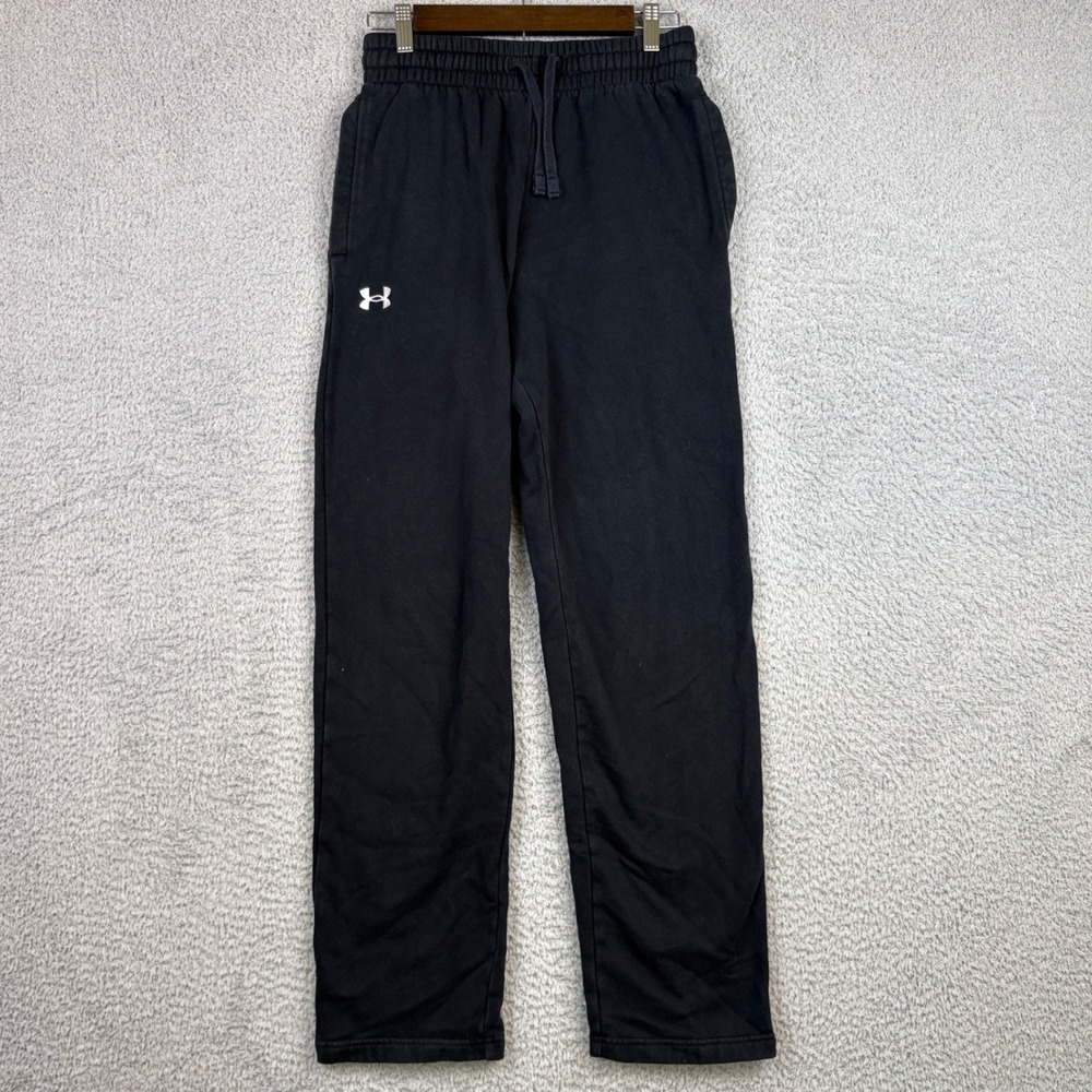Under Armour Sweatpants Mens Small Black Fleece Joggers Training Gym Workout